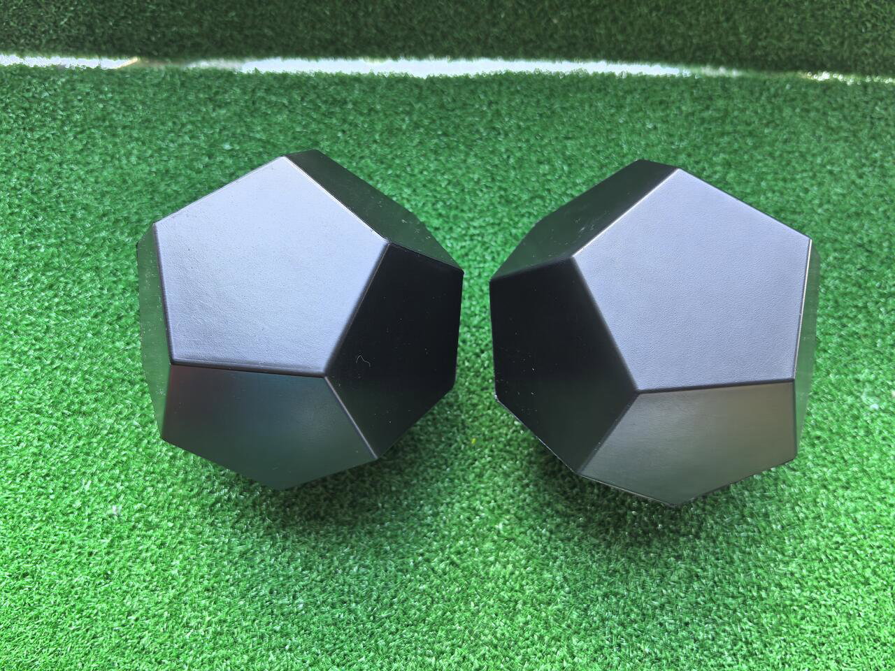 Zwei schwarze 12-seitige PU-Schaum-Würfel