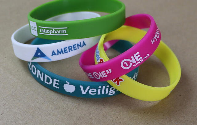 Custom silicone wristbands 12mm — printed, embossed or debossed with your logo