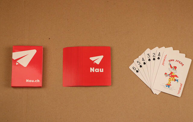 Custom poker-size playing cards — full-deck print on coloured-core paper or waterproof PVC