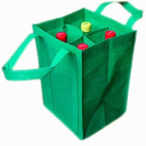 Custom printed PP non-woven wine bag for 4 bottles PP non-woven wijn tas voor 4 flessen image