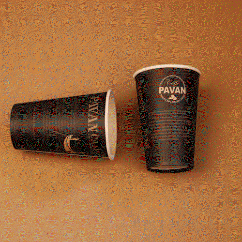 Paper cup 12 oz with custom print and single wall Papieren beker van 330ml met uw eigen bedrukking image
