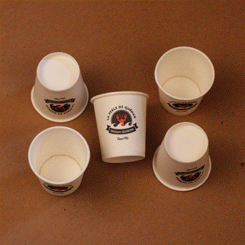 Enkelwandige papieren monsterbeker 60ml met uw eigen bedrukking Afbeelding van enkelwandige papieren monsterbeker 60ml met uw eigen bedrukking