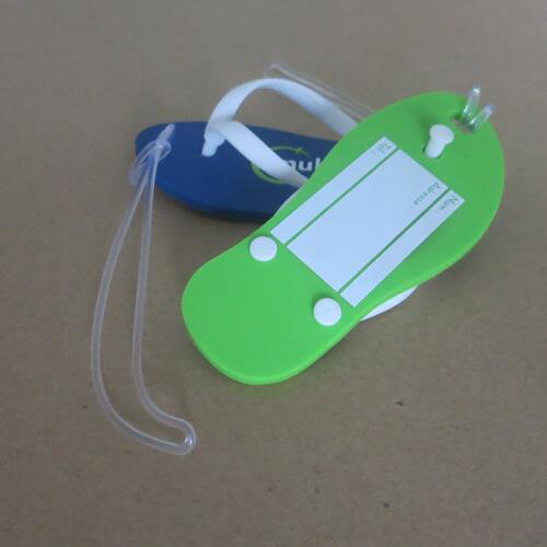 Slipper shaped luggage tag soft PVC 112 x 48mm with custom logo Slipper vormige bagagelabel van zacht PVC 112 x 48mm met uw logo image